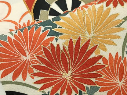 平和屋着物●豪華振袖　駒刺繍　御所車松竹梅文　金彩　正絹　逸品　CABD9000gh