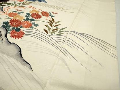 平和屋着物●豪華振袖　駒刺繍　御所車松竹梅文　金彩　正絹　逸品　CABD9000gh