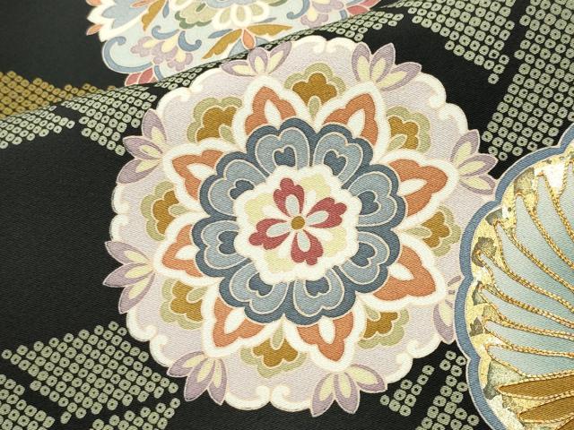平和屋着物●豪華黒留袖　作家物　駒刺繍　籬鳳凰花文　金彩　正絹　逸品　CABD9002gh