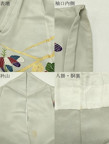 平和屋着物●訪問着　花唐草文　金彩　正絹　逸品　CABD9005gh