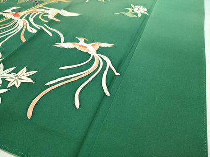 平和屋着物●豪華振袖　駒刺繍　鳳凰花蝶文　暈し染め　金彩　正絹　逸品　CABD9007gh