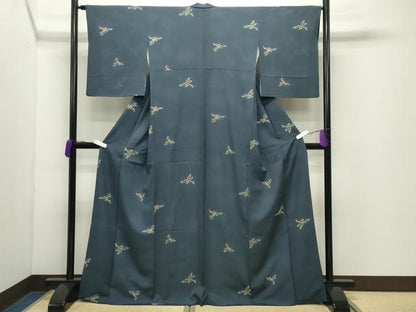 平和屋着物●上質な小紋　トンボ　正絹　逸品　CABD9008gh