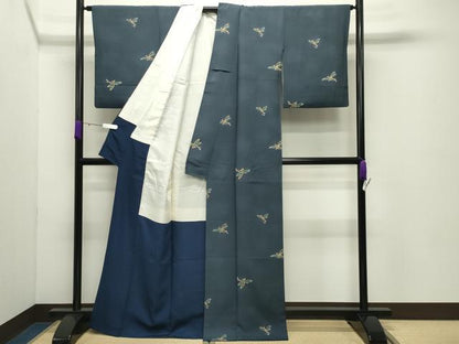 平和屋着物●上質な小紋　トンボ　正絹　逸品　CABD9008gh
