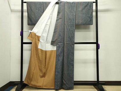 平和屋着物●上質な紬　作家物　草木間道　正絹　逸品　CABD9009gh