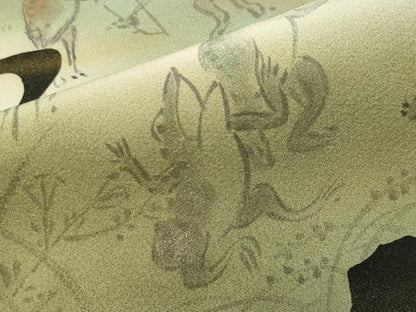 平和屋着物●豪華黒留袖　手描き　鳥獣戯画　暈し染め　金銀彩　正絹　逸品　CABD9013gh