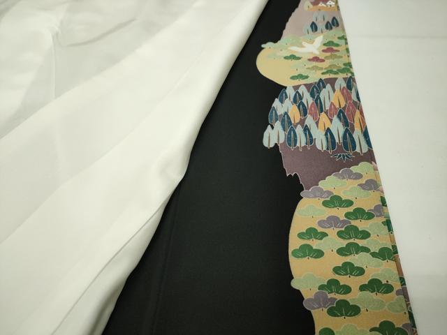 平和屋着物●豪華黒留袖　友禅　作家物　飛鳥風景文　暈し染め　正絹　逸品　CABD9015gh