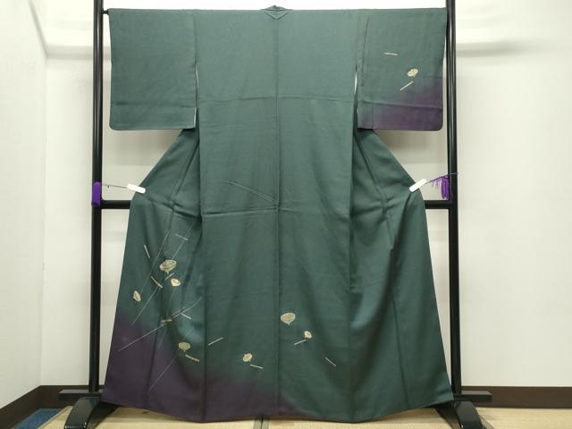 平和屋着物●訪問着　独楽　横笛　暈し染め　金銀彩　正絹　逸品　CABD9020gh