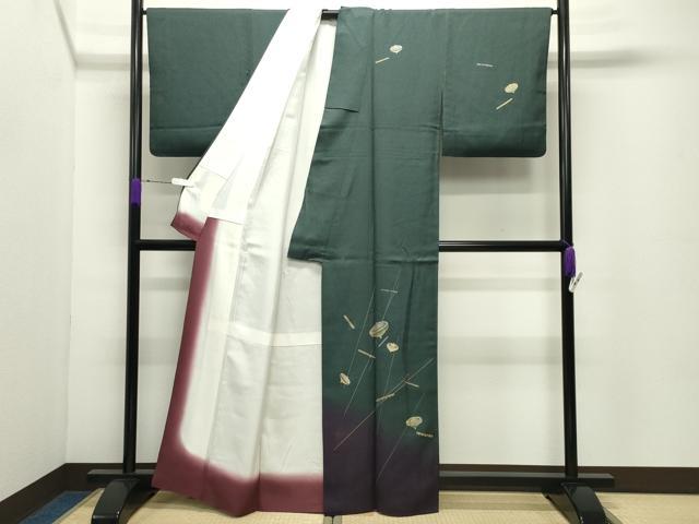平和屋着物●訪問着　独楽　横笛　暈し染め　金銀彩　正絹　逸品　CABD9020gh