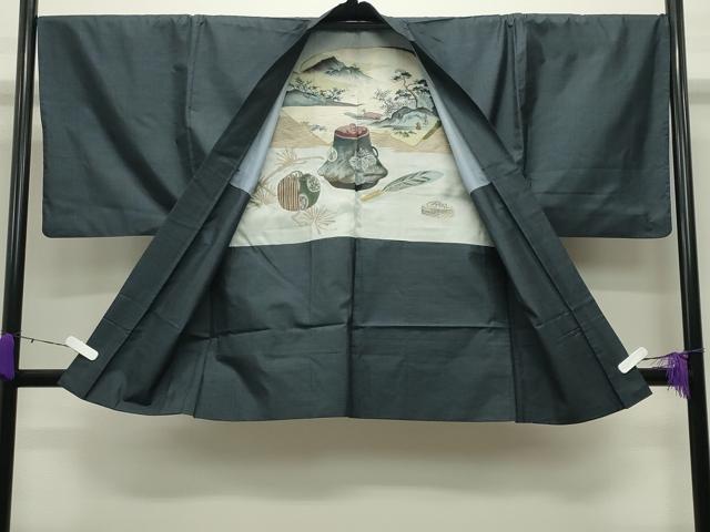 平和屋着物●男性　本場大島紬　アンサンブル　80亀甲　総詰め　証紙付き　正絹　逸品　CABD9024gh