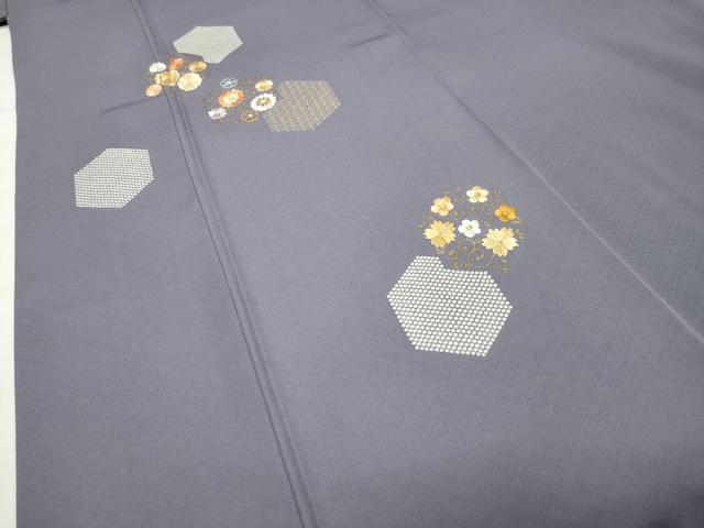 平和屋着物●創業460年・千總　訪問着　刺繍　亀甲花唐草文　金彩　西武百貨店扱い　正絹　逸品　CABD9026gh