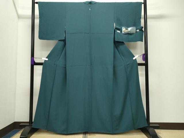 平和屋着物●上質な色無地　京の名水染　革色　反端付き　正絹　逸品　未使用　CABD9028gh