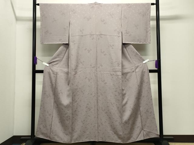 平和屋着物●上質な色無地　花唐草地紋　胡桃染色　さが美扱い　反端付き　正絹　逸品　未使用　CABD9029gh