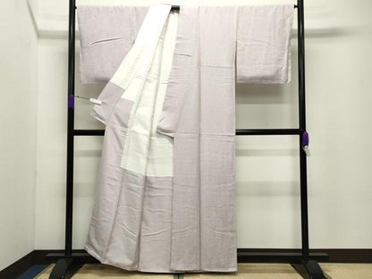 平和屋着物●上質な色無地　草木地紋　灰桜色　正絹　逸品　未使用　CABD9030gh