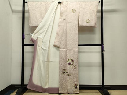 平和屋着物▼訪問着 刺繍 花丸文 三越扱い 正絹 逸品 CABD9042gh