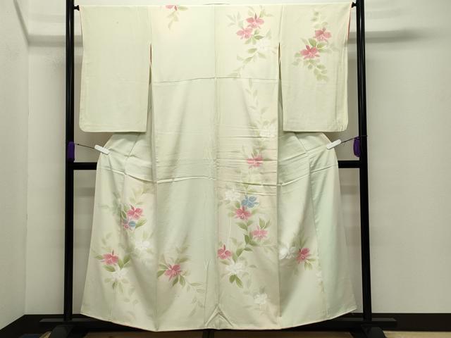 平和屋着物▼訪問着 手描き カトレア 暈し染め 正絹 逸品 CABD9044gh