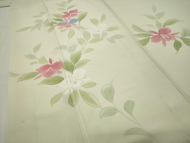 平和屋着物▼訪問着 手描き カトレア 暈し染め 正絹 逸品 CABD9044gh