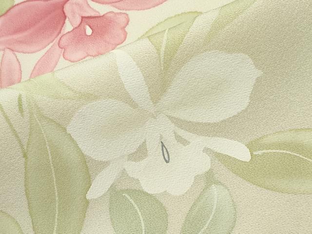 平和屋着物▼訪問着 手描き カトレア 暈し染め 正絹 逸品 CABD9044gh