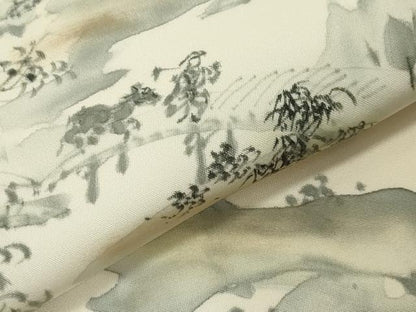 平和屋着物▼訪問着 作家物 手描き 風景文 暈し染め 正絹 逸品 CABD9045gh