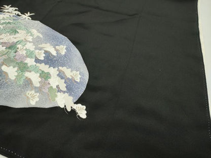 平和屋着物▼豪華黒留袖 刺繍 松竹梅文 金糸 正絹 逸品 CABD9050gh