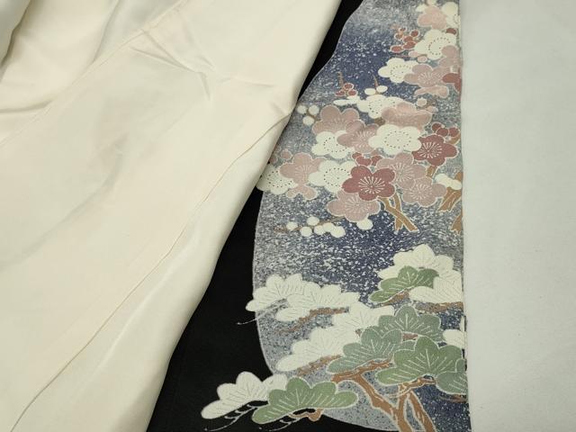 平和屋着物▼豪華黒留袖 刺繍 松竹梅文 金糸 正絹 逸品 CABD9050gh