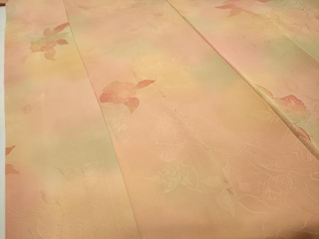 平和屋着物▼上質な小紋 地紋起こし 枝花文 暈し染め 正絹 逸品 CABD9055gh