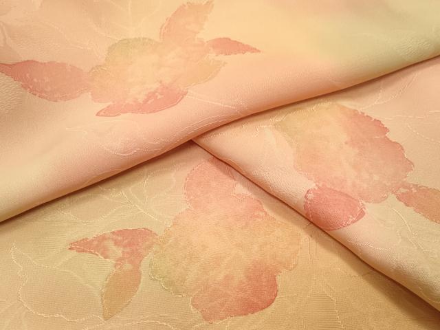 平和屋着物▼上質な小紋 地紋起こし 枝花文 暈し染め 正絹 逸品 CABD9055gh
