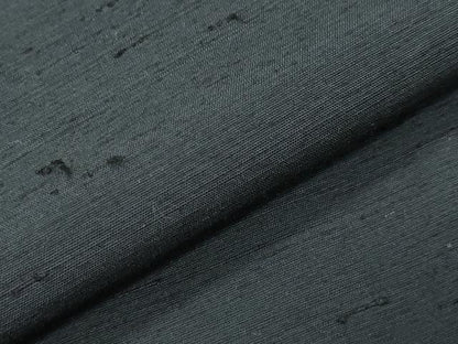 平和屋着物●男性　髭紬　アンサンブル・長襦袢セット　漆黒色　正絹　逸品　CABD9061gh