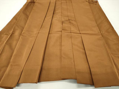 平和屋着物●男性　馬乗り袴　狐色　正絹　逸品　CABD9063gh