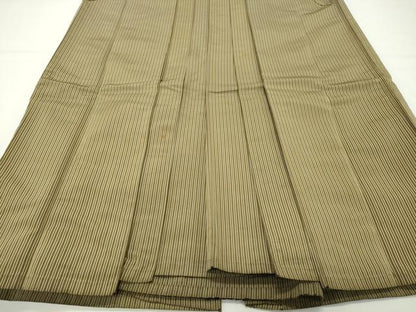 平和屋着物●男性　馬乗り袴　縞　正絹　逸品　CABD9065gh