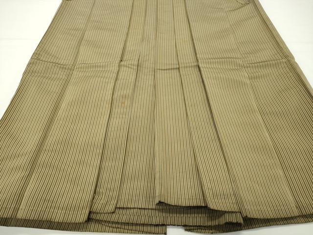 平和屋着物●男性　馬乗り袴　縞　正絹　逸品　CABD9065gh