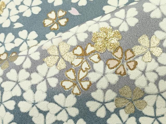 平和屋着物●染匠　久保耕　色留袖　駒刺繍　枝垂れ桜文　暈し染め　金彩　正絹　逸品　CABD9068gh