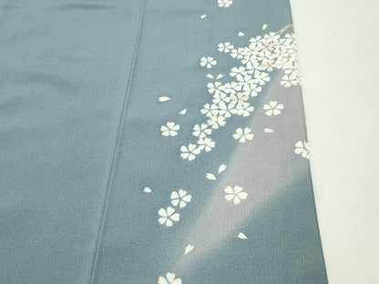 平和屋着物●染匠　久保耕　色留袖　駒刺繍　枝垂れ桜文　暈し染め　金彩　正絹　逸品　CABD9068gh