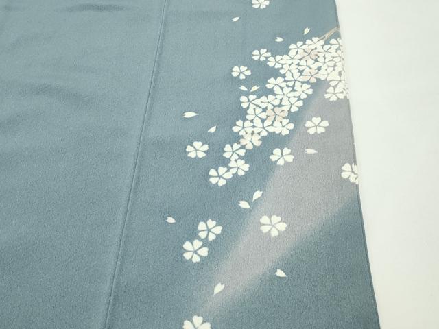 平和屋着物●染匠　久保耕　色留袖　駒刺繍　枝垂れ桜文　暈し染め　金彩　正絹　逸品　CABD9068gh