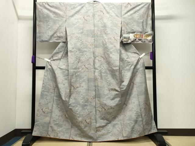 平和屋着物●都喜ヱ門　本場大島紬　白大島　9マルキ　総絣　草木づくし　露のかおり　藤絹織物謹製　証紙付き　正絹　逸品　CABD9074gh