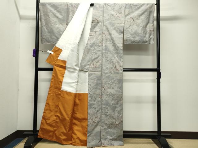 平和屋着物●都喜ヱ門　本場大島紬　白大島　9マルキ　総絣　草木づくし　露のかおり　藤絹織物謹製　証紙付き　正絹　逸品　CABD9074gh