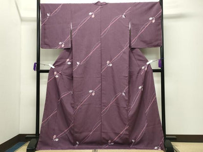平和屋着物●上質な紬　絞り　舞蝶文　ロング丈　正絹　逸品　未使用　CABD9079gh