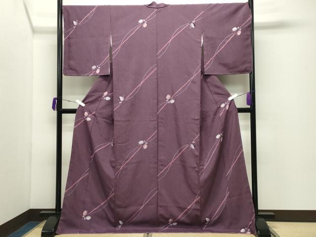 平和屋着物●上質な紬　絞り　舞蝶文　ロング丈　正絹　逸品　未使用　CABD9079gh