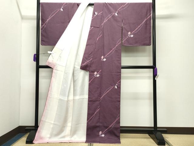 平和屋着物●上質な紬　絞り　舞蝶文　ロング丈　正絹　逸品　未使用　CABD9079gh
