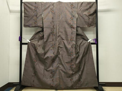 平和屋着物●本場大島紬　9マルキ　吉祥花文　正絹　逸品　未使用　CABD9080gh