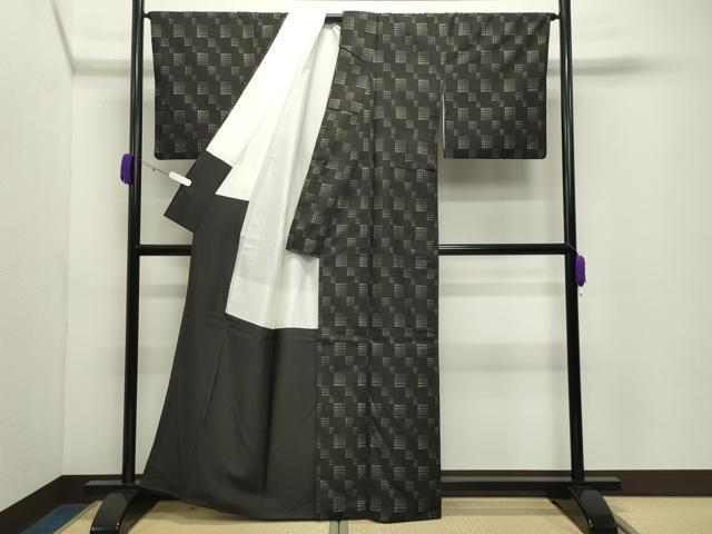 平和屋着物●本場大島紬　9マルキ　泥染め　吉祥文　つたえ織物謹製　証紙付き　正絹　逸品　CABD9083gh