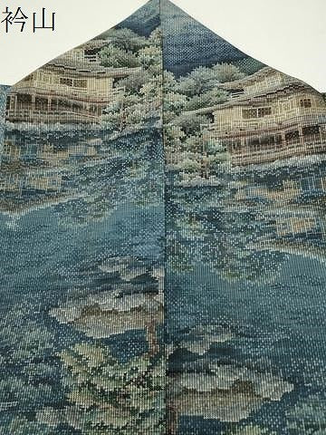 平和屋着物●都喜ヱ門　本場大島紬　7マルキ　総絣　風景文　藤絹織物謹製　正絹　逸品　CABD9085gh