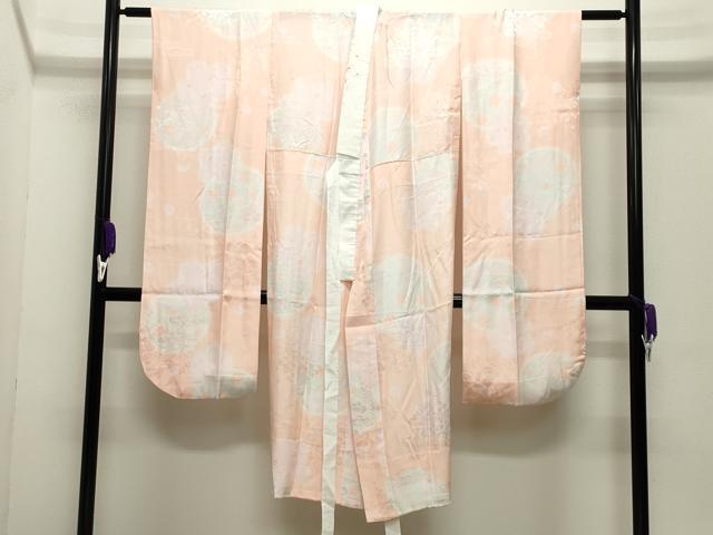 平和屋着物●豪華振袖・長襦袢セット　駒刺繍　舞花文　暈し染め　金彩　銀通し地　半衿刺繍　正絹　逸品　CABD9086gh 平和屋着物○豪華振袖・長襦袢セット 駒刺繍 舞花文 暈し染め 金彩