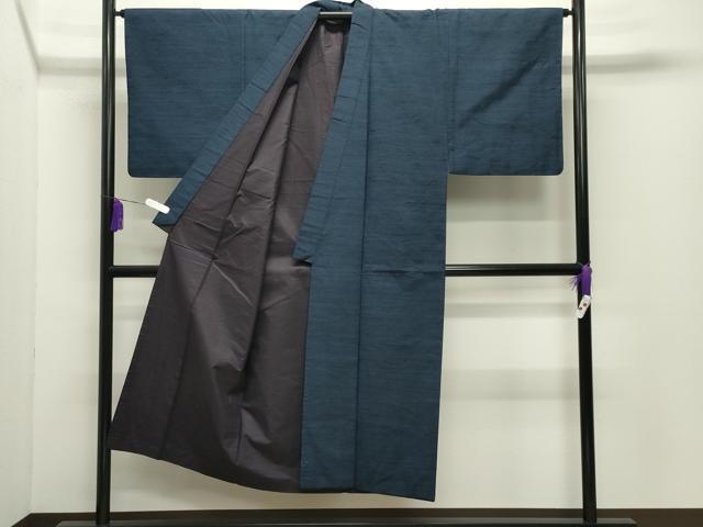 平和屋着物○男性 紬 アンサンブル・長襦袢セット 霞文 正絹 逸品
