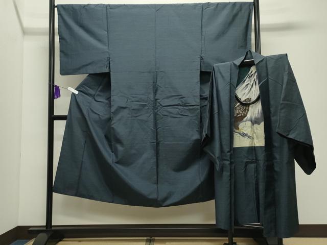 平和屋着物●男性　本場大島紬　アンサンブル　100亀甲　総詰め　正絹　逸品　CABD9091gh