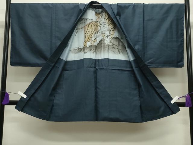 平和屋着物●男性　紬　アンサンブル　100亀甲　総詰め　正絹　逸品　未使用　CABD9092gh