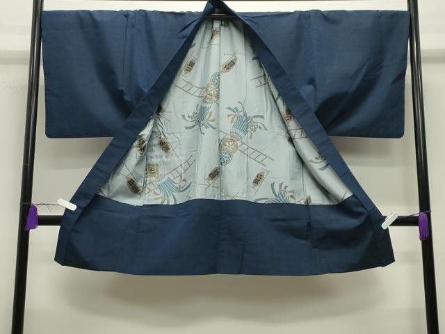 平和屋着物●男性　紬　アンサンブル　色無地　褐返色　キングサイズ　正絹　逸品　CABD9093gh
