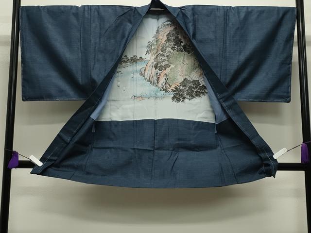 平和屋着物●男性　紬　アンサンブル　100亀甲　総詰め　正絹　逸品　CABD9094gh