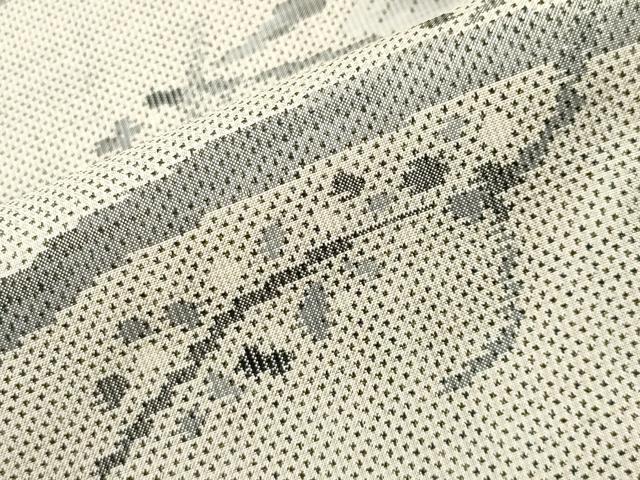 平和屋着物●本場大島紬　白大島　7マルキ　総絣　草木文　三越扱い　反端付き　正絹　逸品　未使用　CABD9098gh