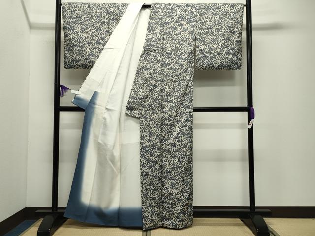 平和屋着物●本場縞大島紬　京友禅　笹文　武島織物謹製　証紙付き　正絹　逸品　CABD9101gh 平和屋着物○本場縞大島紬 京友禅 笹文 武島織物謹製 証紙付き