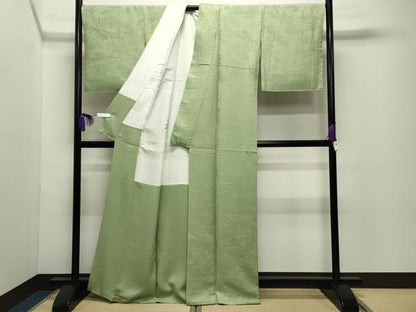 平和屋着物●上質な色無地　寿光織　宮中絵図　さが美扱い　献上工場謹製　反端付き　正絹　逸品　CABD9104gh